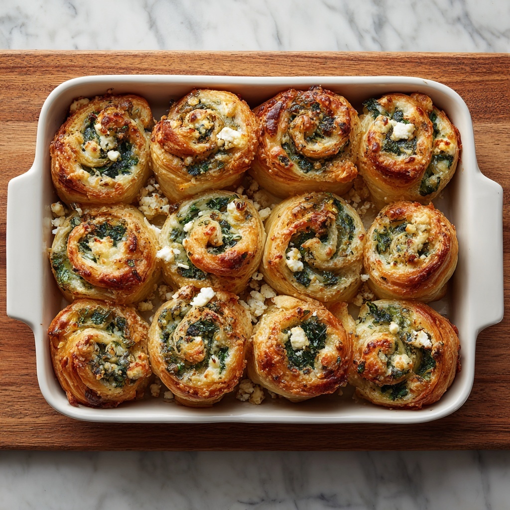 Spinach Feta Puff Pastry Pinwheels Recipe - Recipe Image