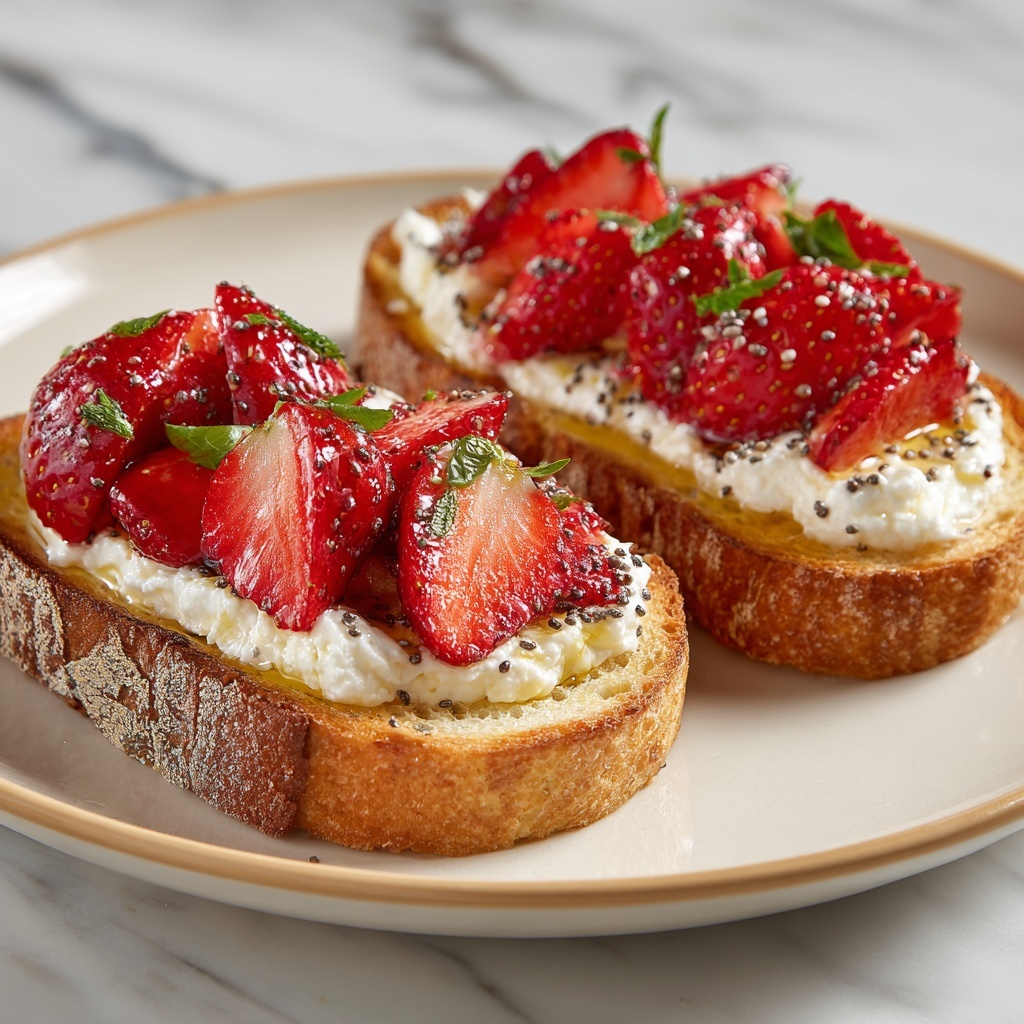 Roasted Strawberry Whipped Ricotta Toast Recipe - Recipe Image