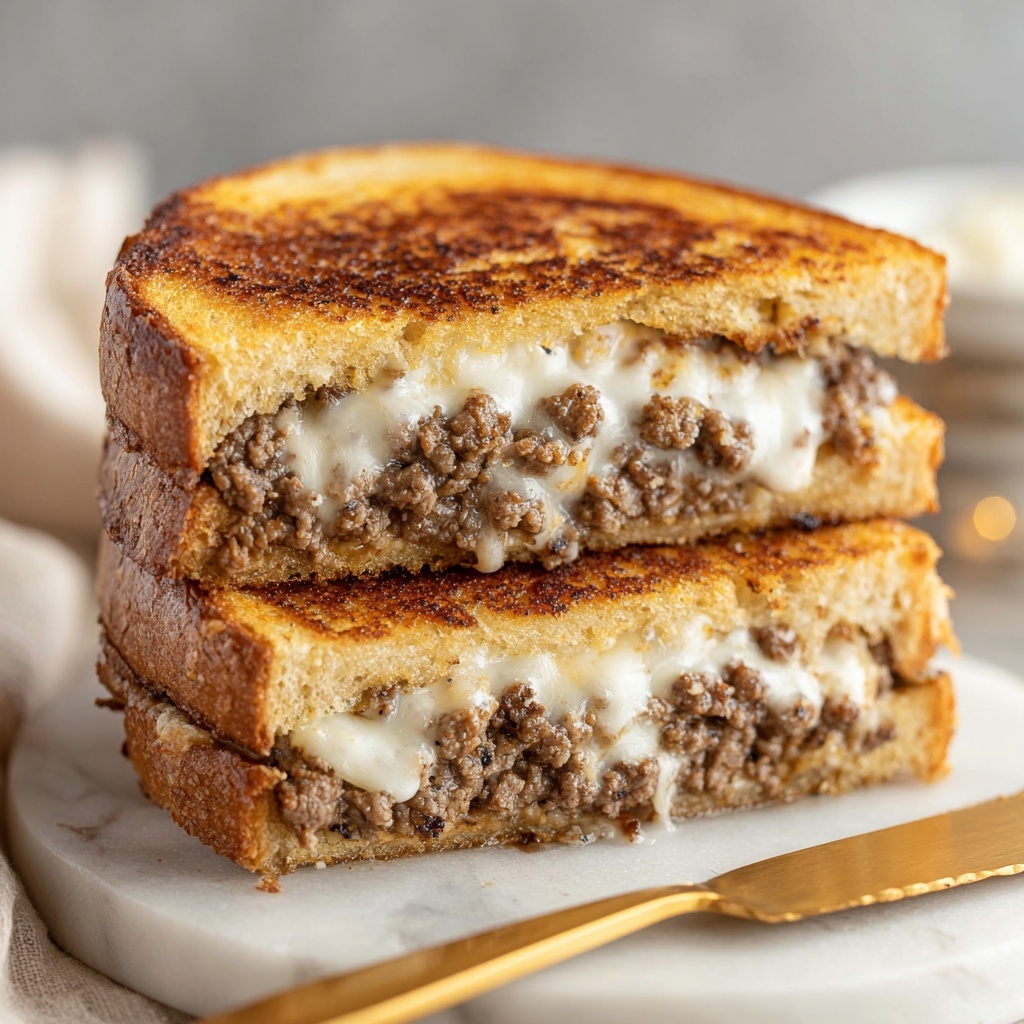 Steak and Mushroom Grilled Cheese Sandwich Recipe - Recipe Image