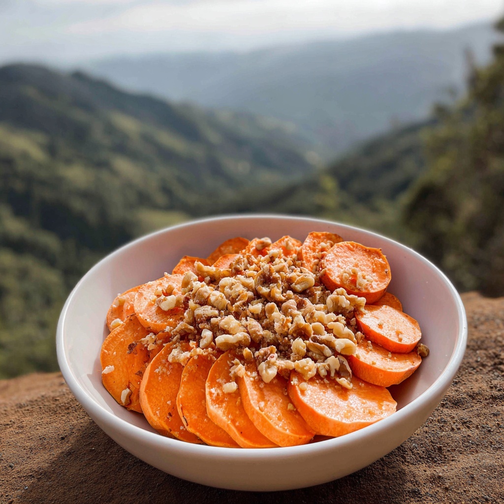 Maple Walnut Goat Cheese Roasted Sweet Potatoes Recipe - Recipe Image