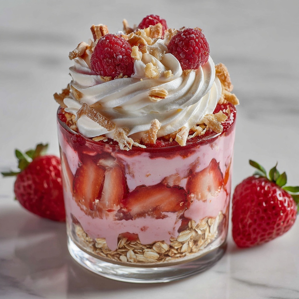 Strawberry Cheesecake Overnight Oats Recipe - Recipe Image