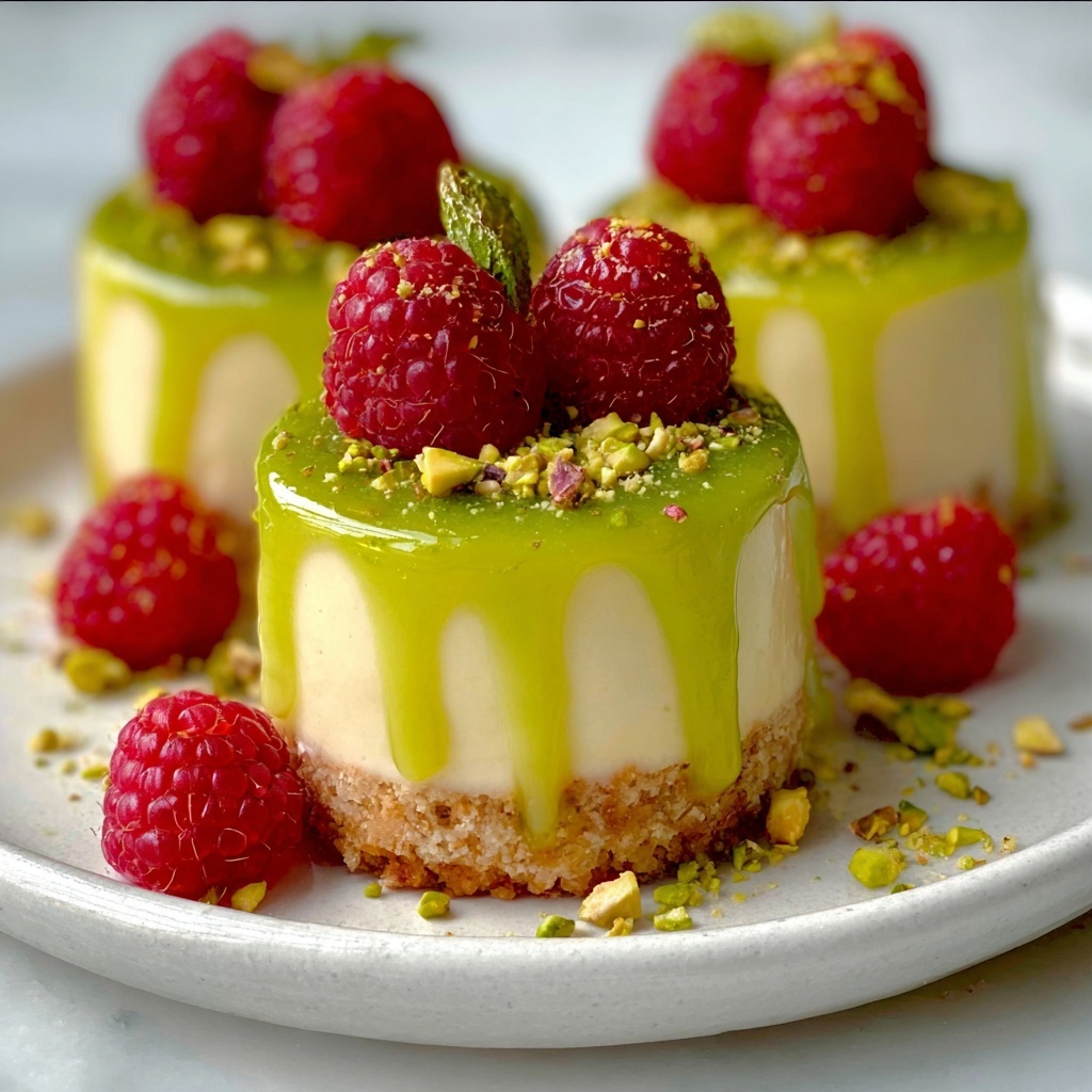 Pistachio Raspberry Cheesecake Domes Recipe - Recipe Image