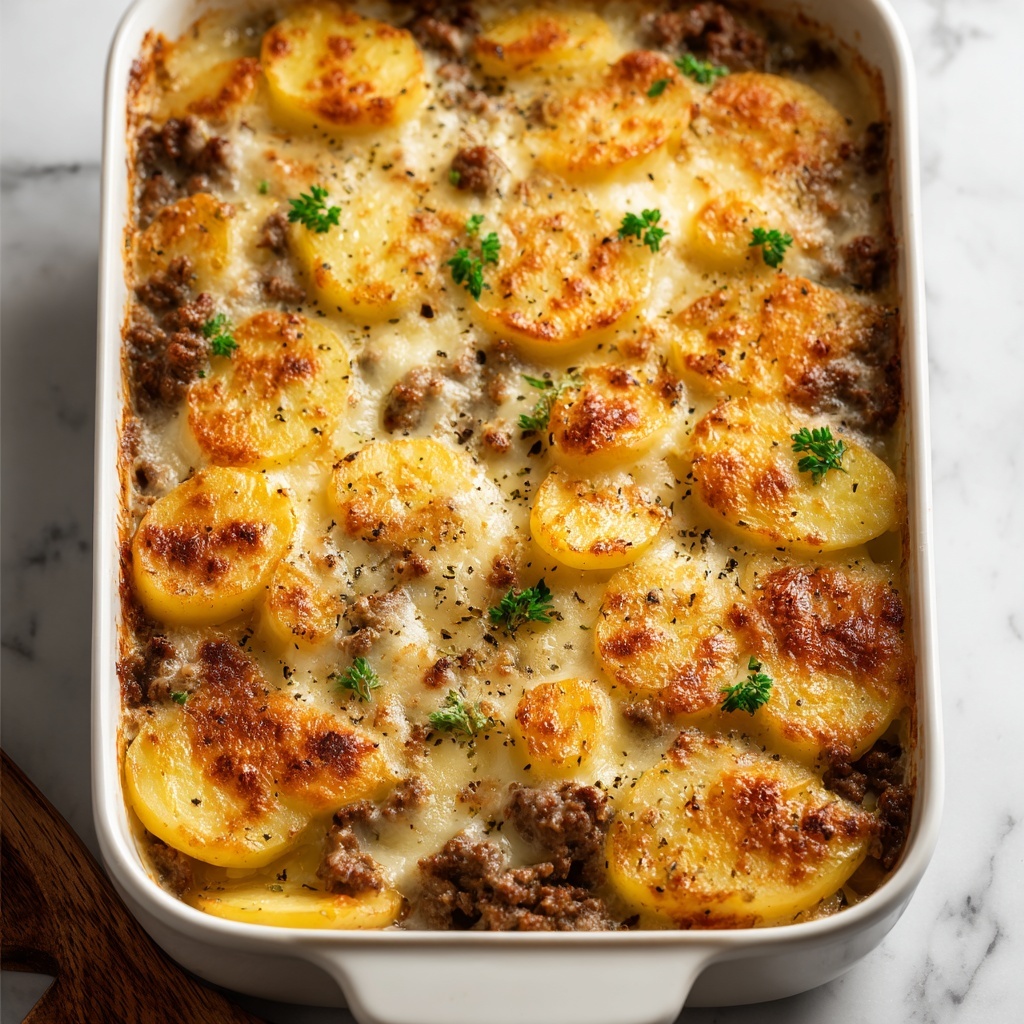 Beef Potato Cheese Casserole Recipe - Recipe Image