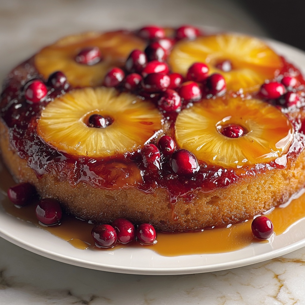 Cranberry Pineapple Upside-Down Cake Recipe - Recipe Image