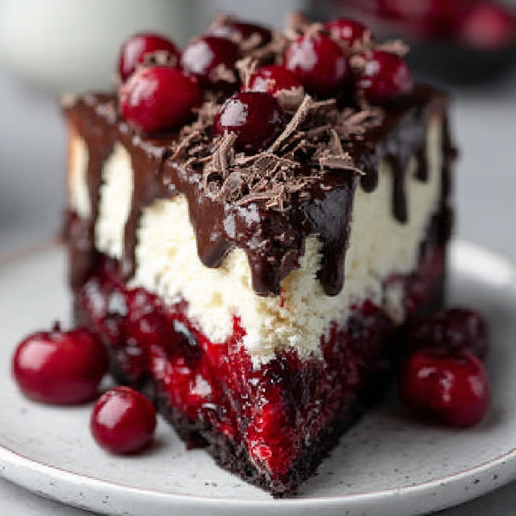 Decadent Black Forest Cheesecake Recipe - Recipe Image