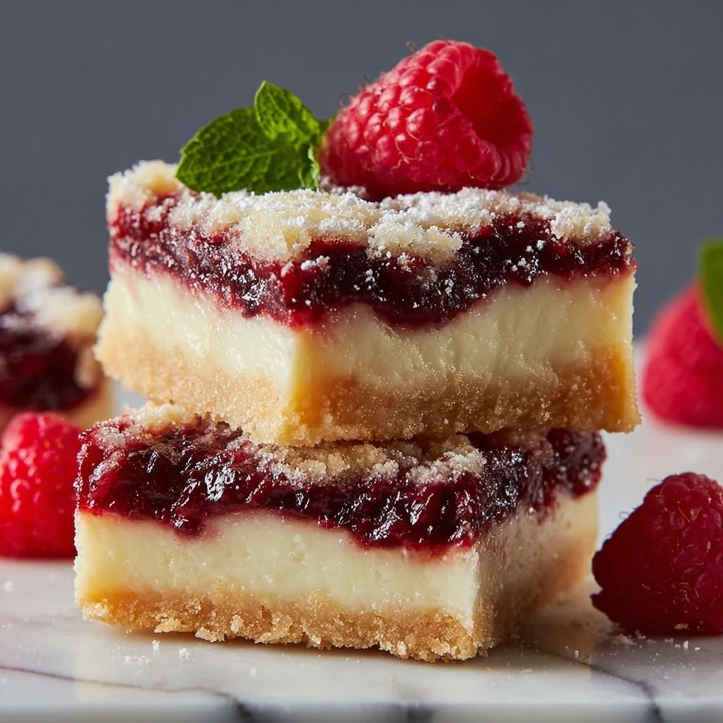 Heavenly Raspberry Cheesecake Bars Recipe - Recipe Image