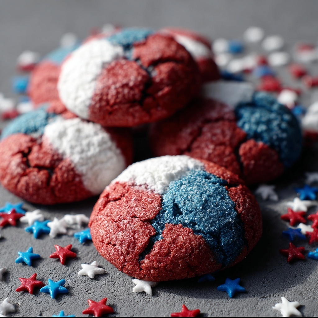Patriotic Crinkle Cookies Recipe - Recipe Image