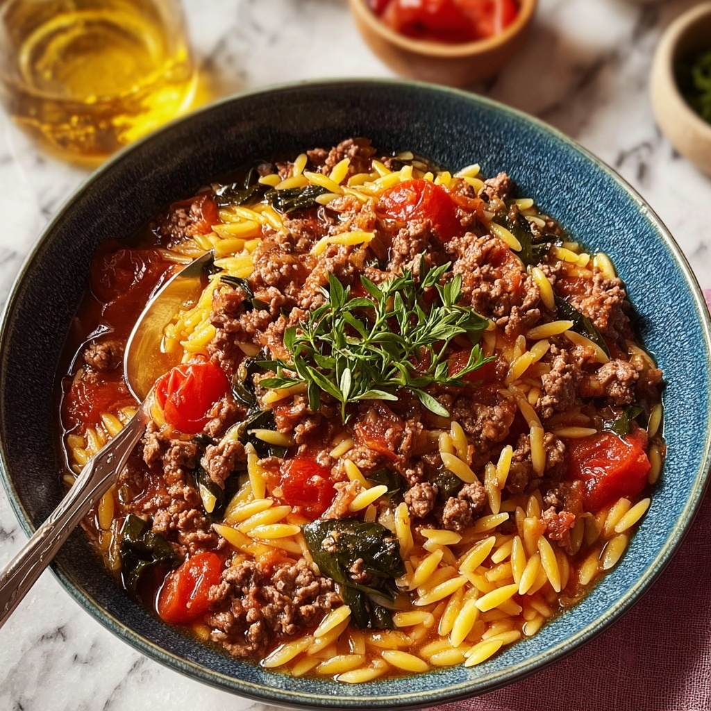 Ground Beef Orzo: A Delicious and Easy One-Pan Recipe - Recipe Image