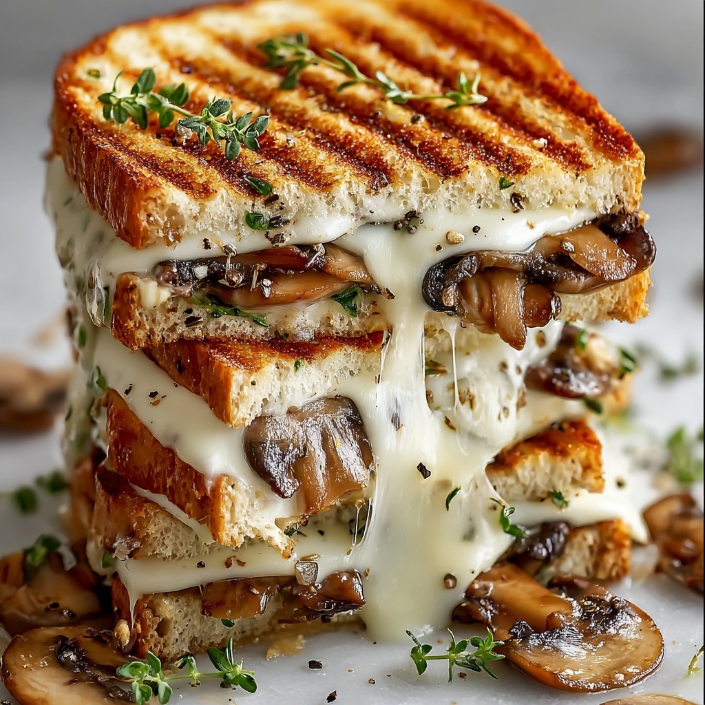 Garlic Mushroom Grilled Cheese Recipe - Recipe Image