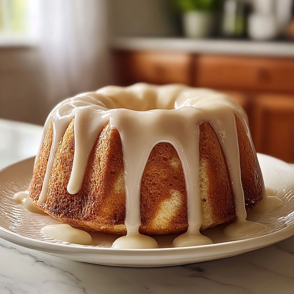 Vanilla Buttermilk Pound Cake with Cream Cheese Glaze Recipe - Recipe Image