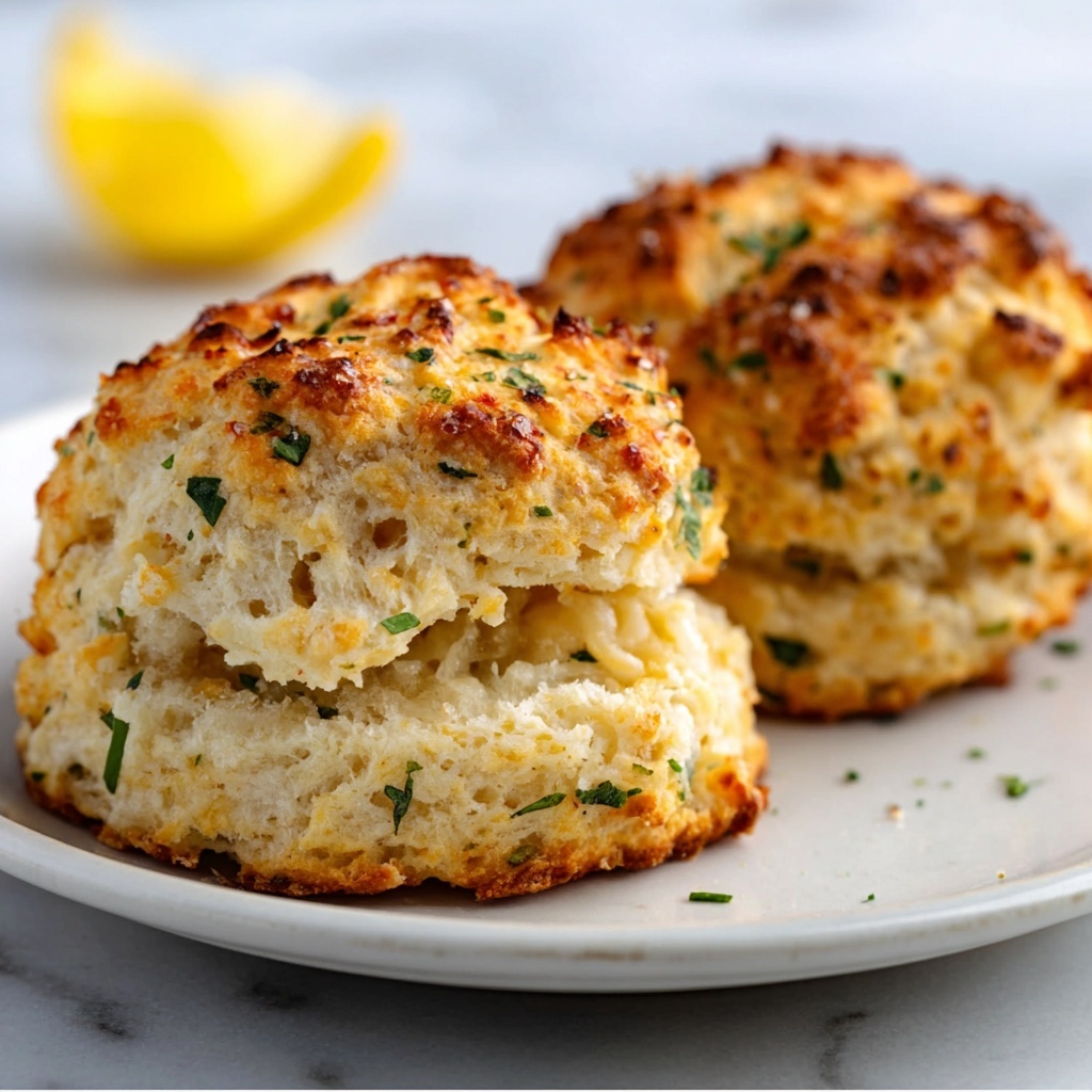 Crab-Stuffed Cheddar Bay Biscuits with Lemon Butter Sauce Recipe - Recipe Image