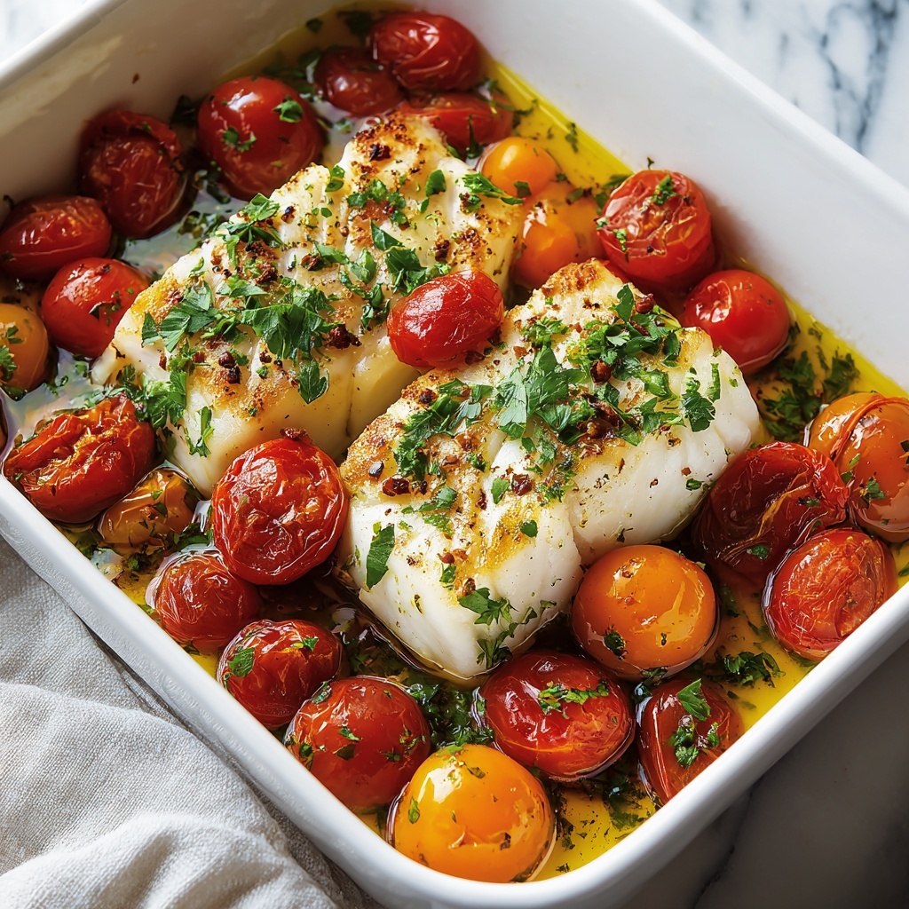 Cod with Tomato and Herb Butter Recipe - Recipe Image