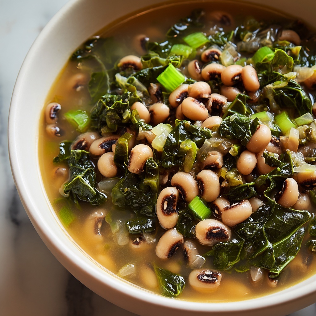 Black-Eyed Peas with Greens Recipe - Recipe Image