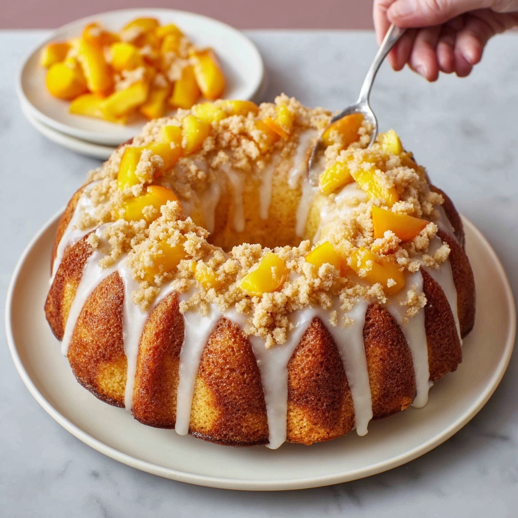 Peach Cobbler Pound Cake Recipe - Recipe Image