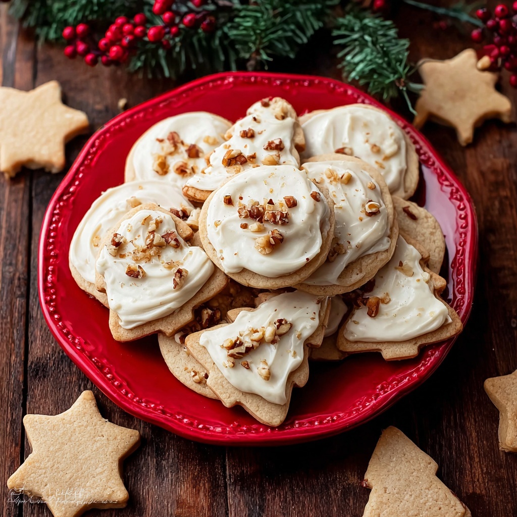 Pecan Sugar Cookies with Brown Butter Icing Recipe - Recipe Image
