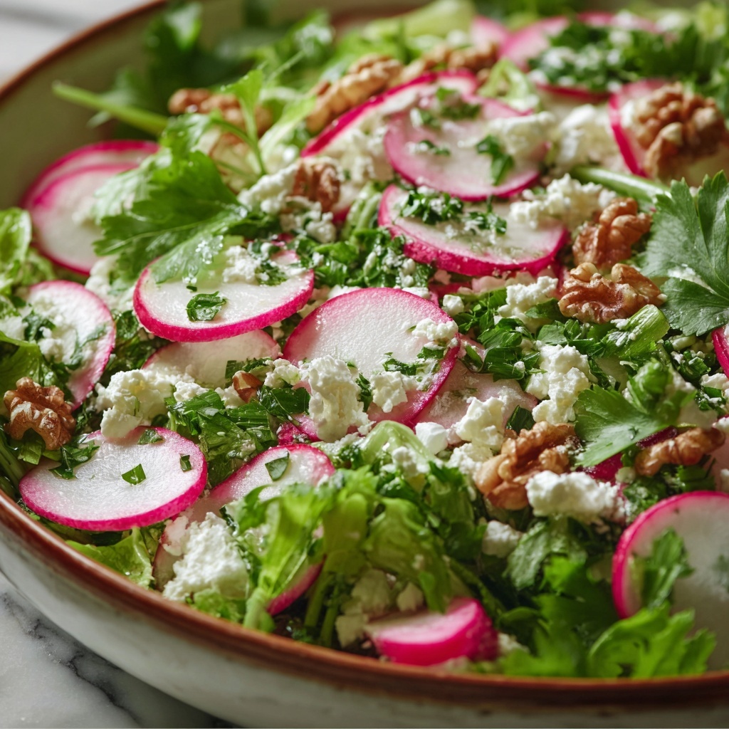 Herb and Radish Salad with Feta and Walnuts Recipe - Recipe Image