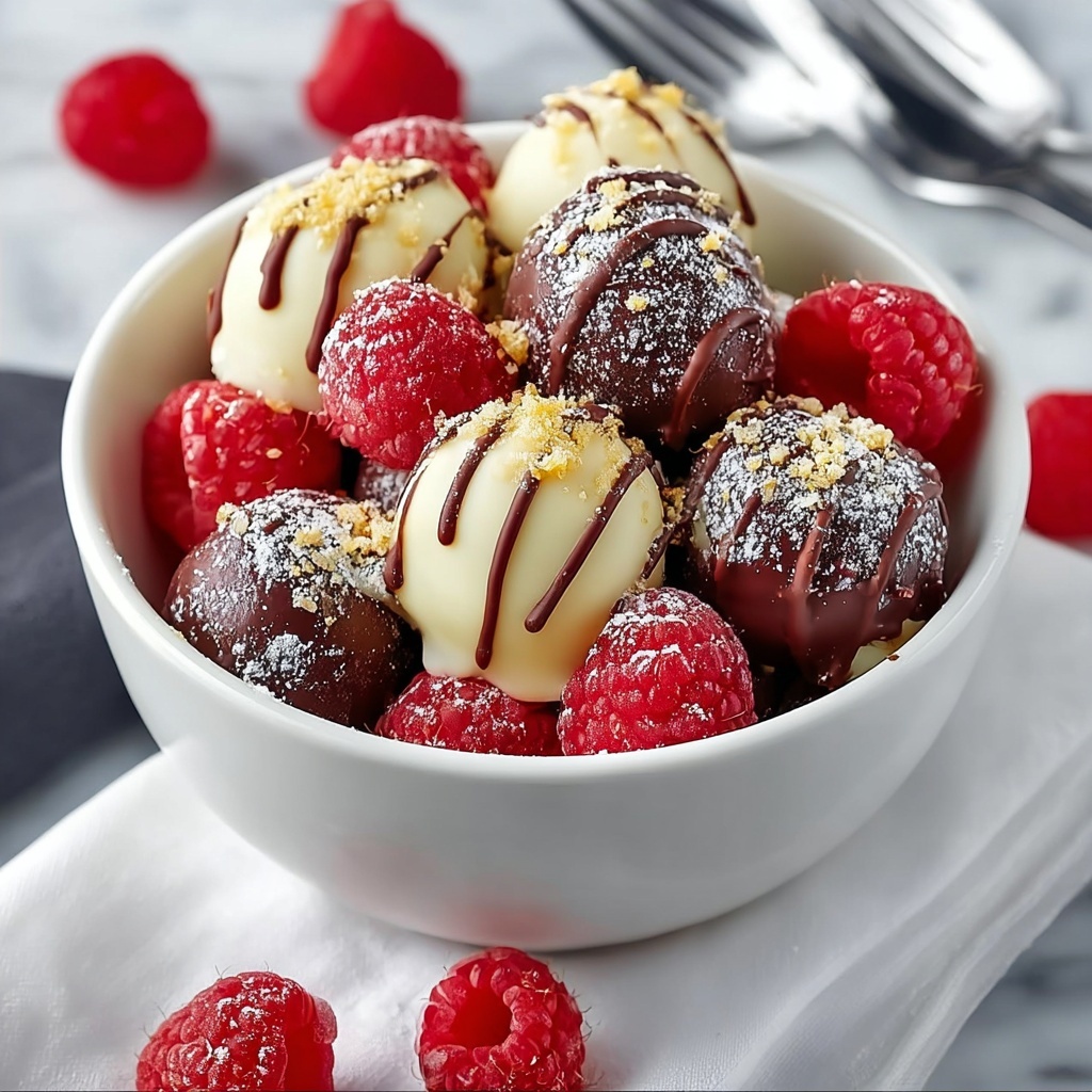 White Chocolate Raspberry Cheesecake Balls Recipe - Recipe Image