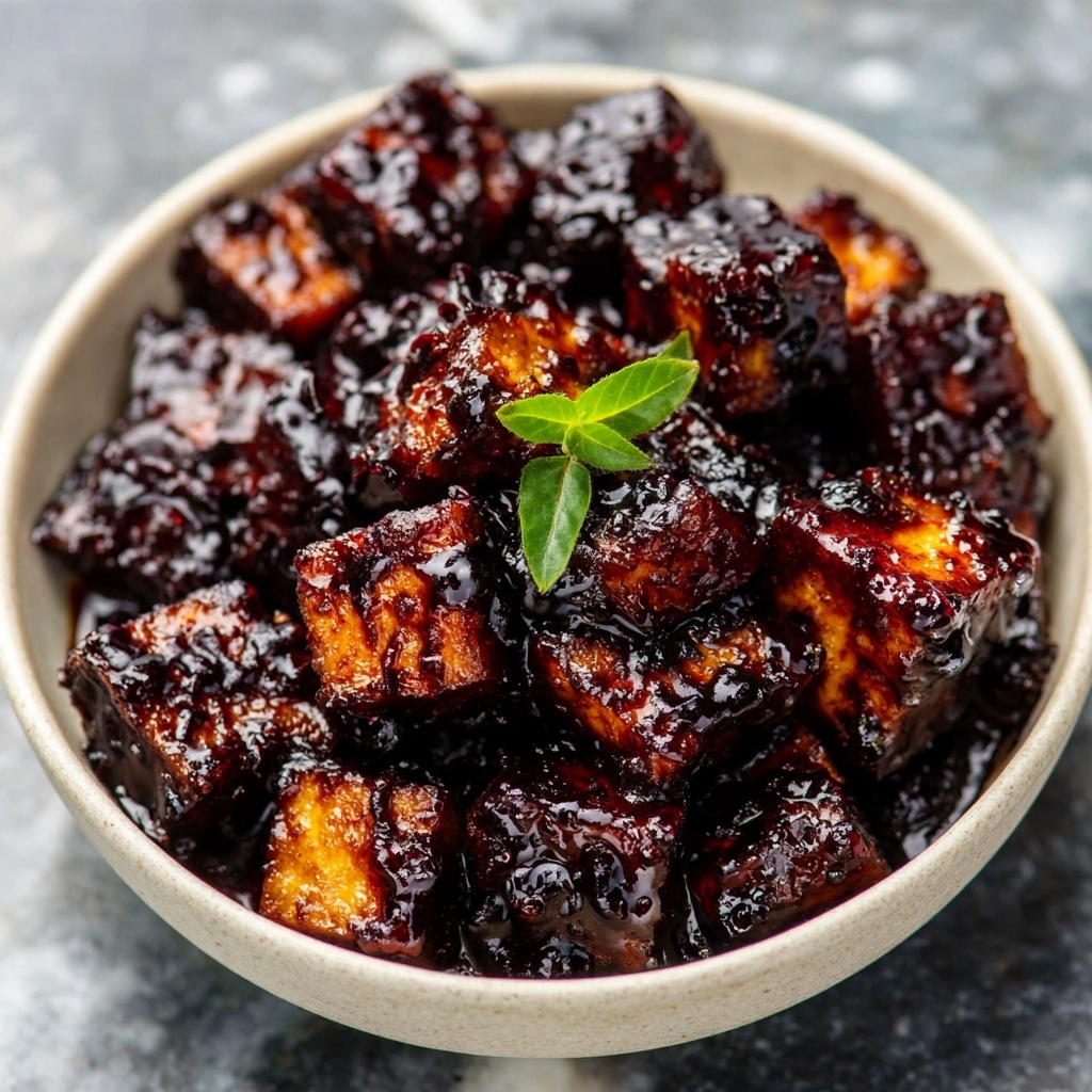 Blackberry Glazed Tofu with Black Pepper Chili Recipe - Recipe Image