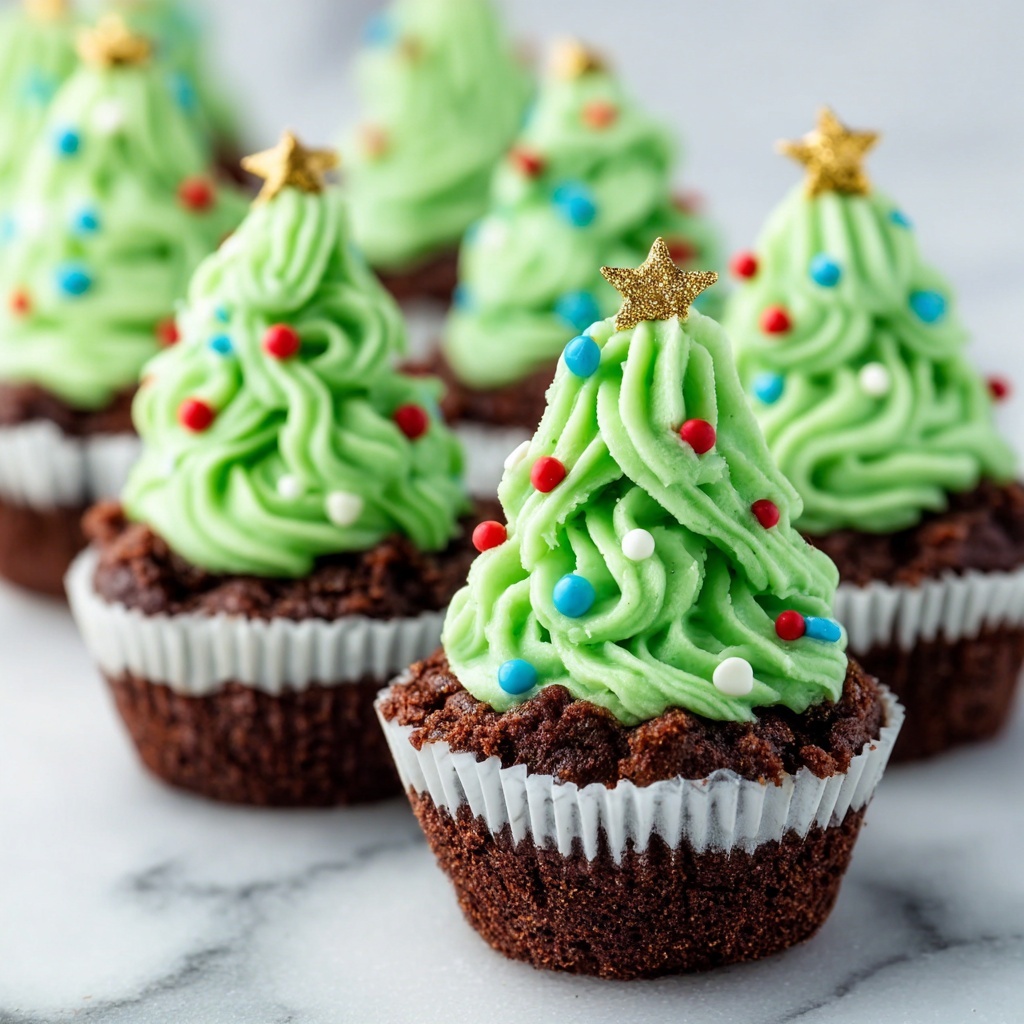 Christmas Tree Brownie Cups Recipe - Recipe Image