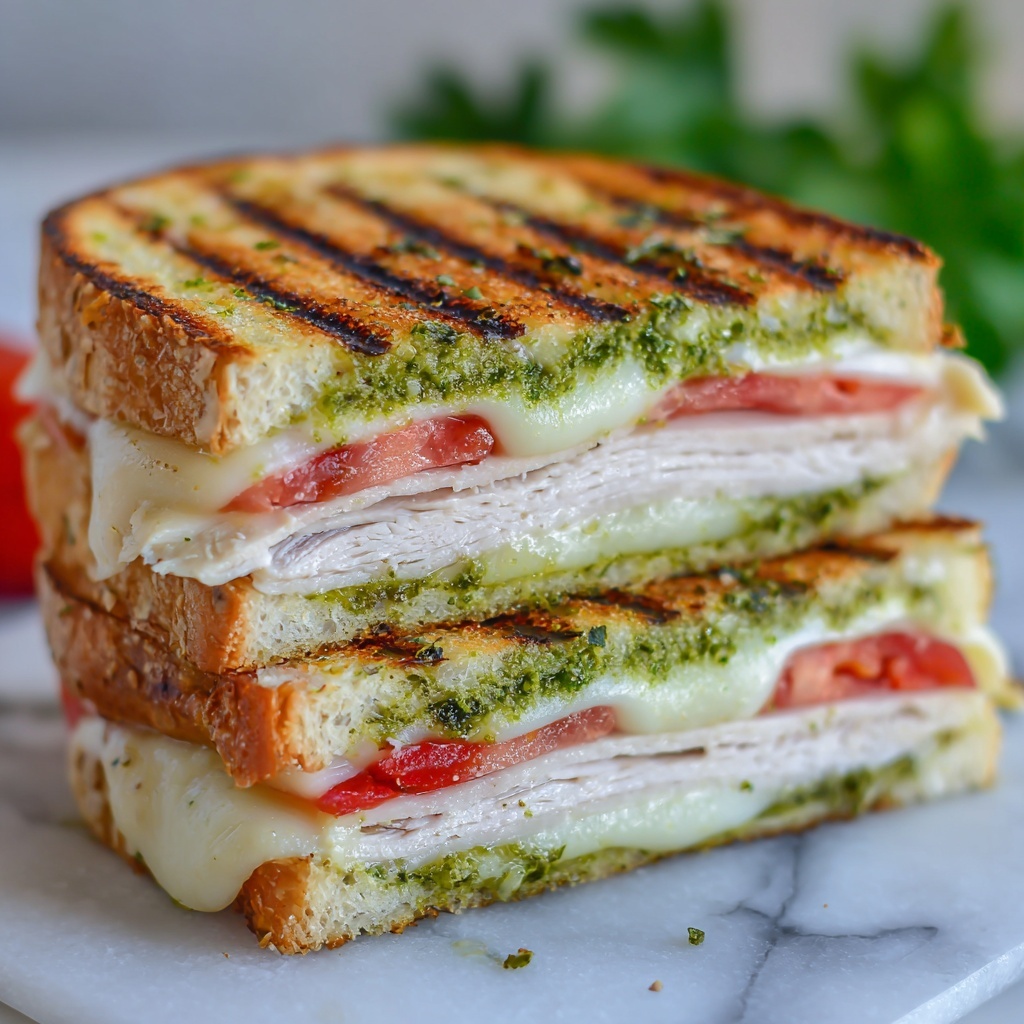 Gourmet Chicken Pesto Sourdough Sandwich Recipe - Recipe Image