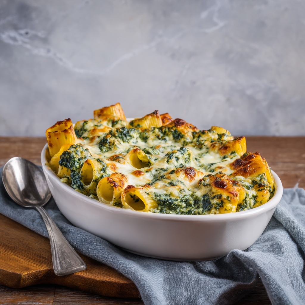 Baked Rigatoni with Spinach Ricotta Recipe - Recipe Image