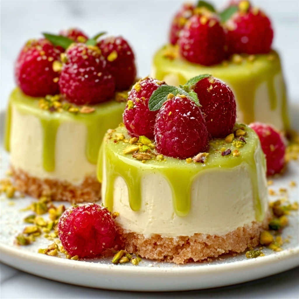 Pistachio Raspberry Cheesecake Domes Recipe - Recipe Image