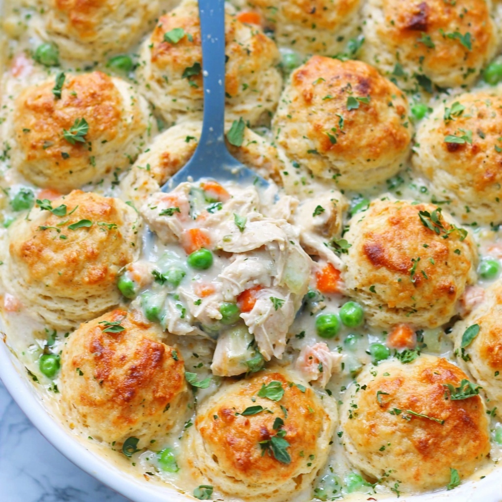 Chicken Pot Pie with Cheddar Chive Biscuits Recipe - Recipe Image