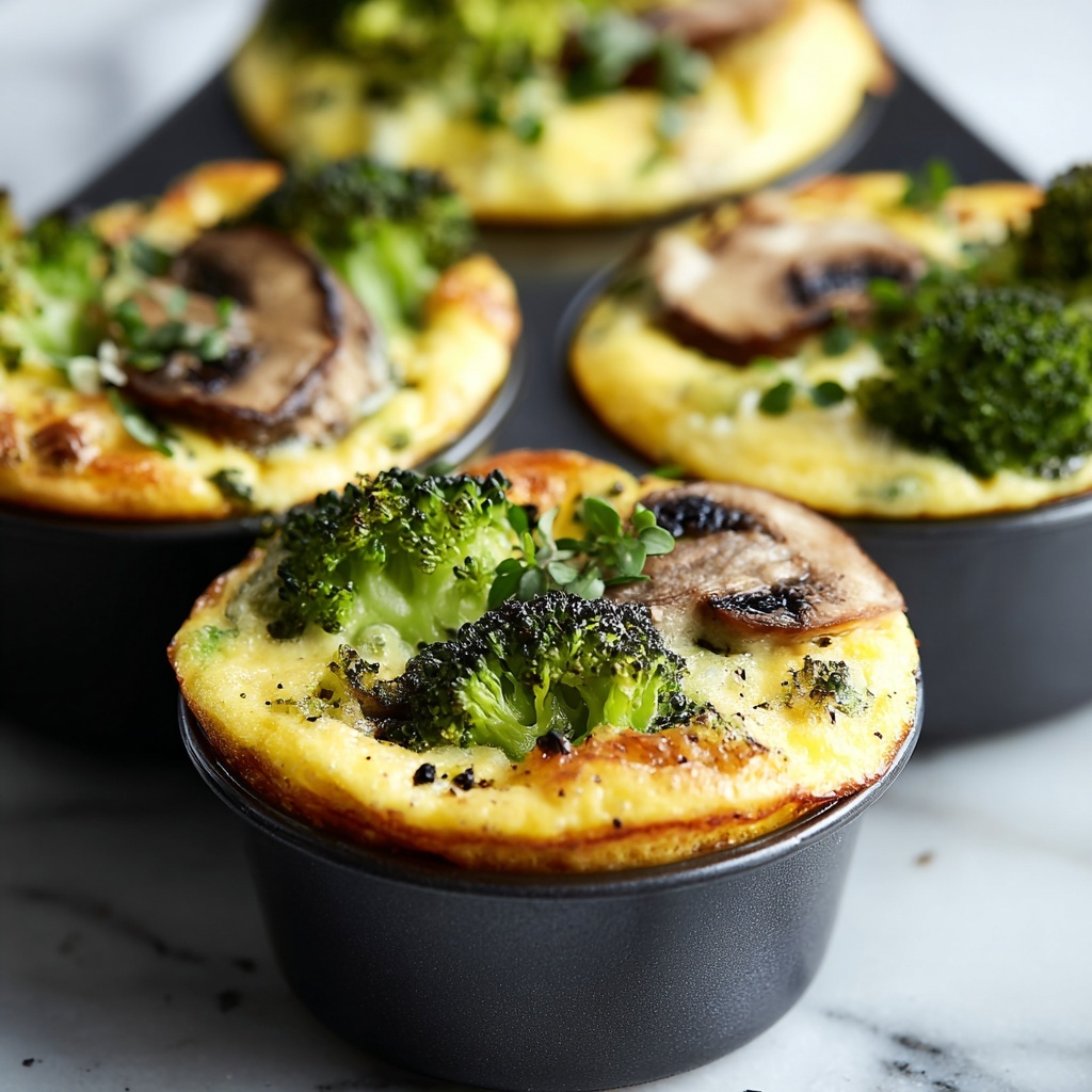 Veggie-Packed Broccoli & Mushroom Egg Cups Recipe - Recipe Image
