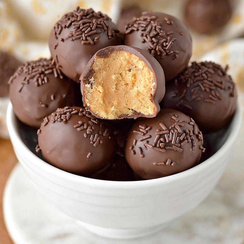 Peanut Butter Balls with Chocolate Rice Krispies Recipe - Recipe Image