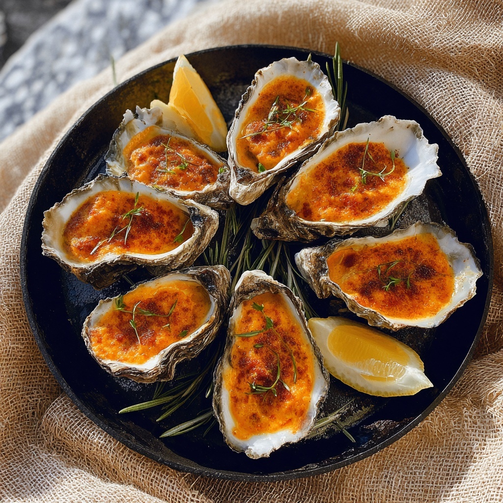 Barbecued Oysters with Smoky Uni Butter Recipe - Recipe Image