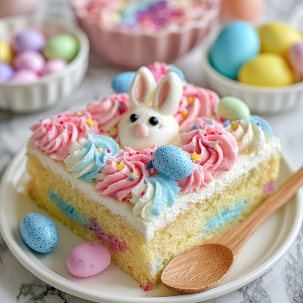 Easter Bunny Poke Cake Recipe - Recipe Image