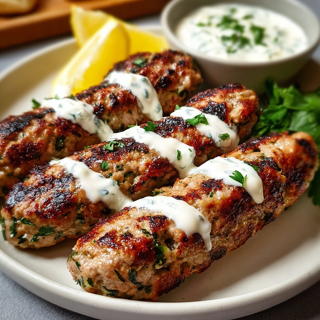 Chicken Kofta with Garlic Yogurt Sauce Recipe - Recipe Image