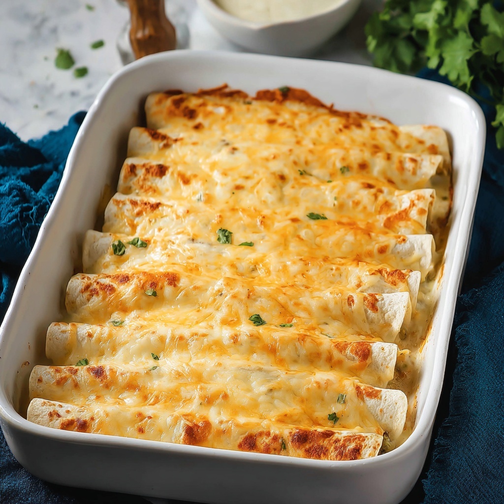 Creamy White Chicken Enchiladas Recipe - Recipe Image