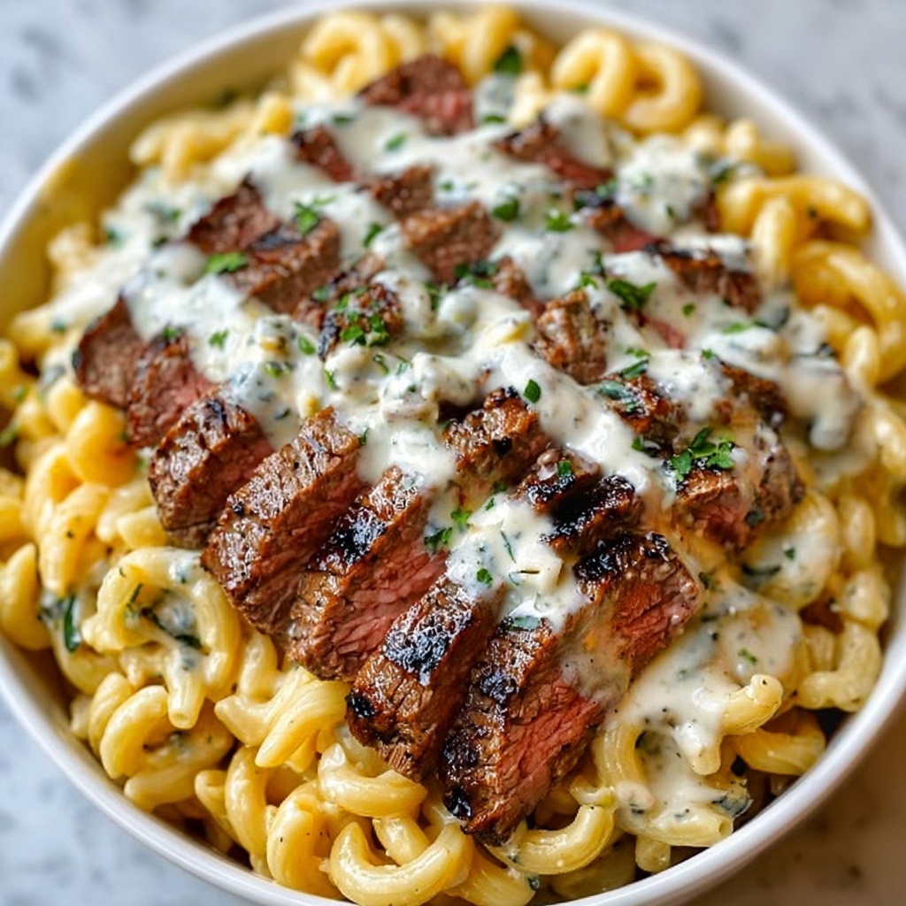 Gorgonzola Alfredo Steak Delight Recipe - Recipe Image