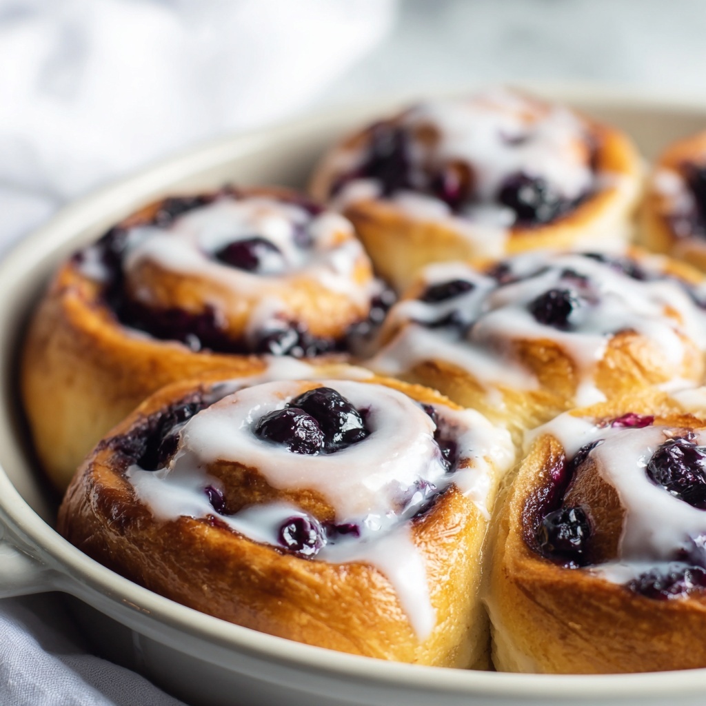 Blueberry Cinnamon Rolls with Blueberry Glaze Recipe - Recipe Image
