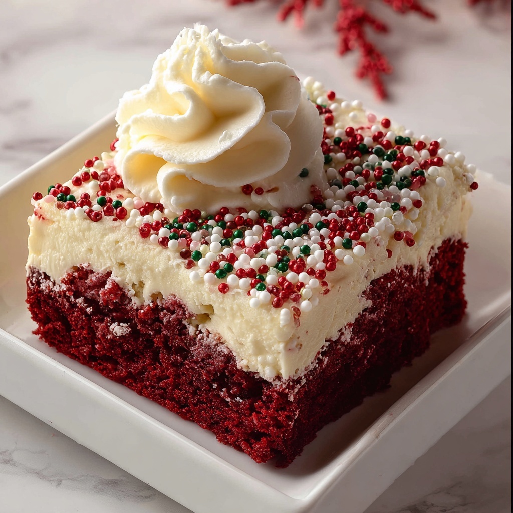 Christmas Red Velvet Poke Cake Recipe - Recipe Image