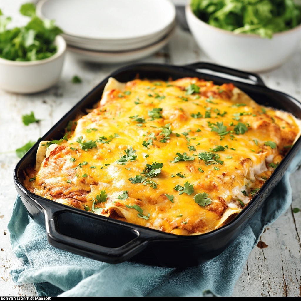 Slow Cooker Chicken Enchilada Casserole Recipe - Recipe Image