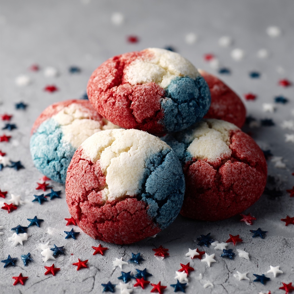 Patriotic Crinkle Cookies Recipe - Recipe Image