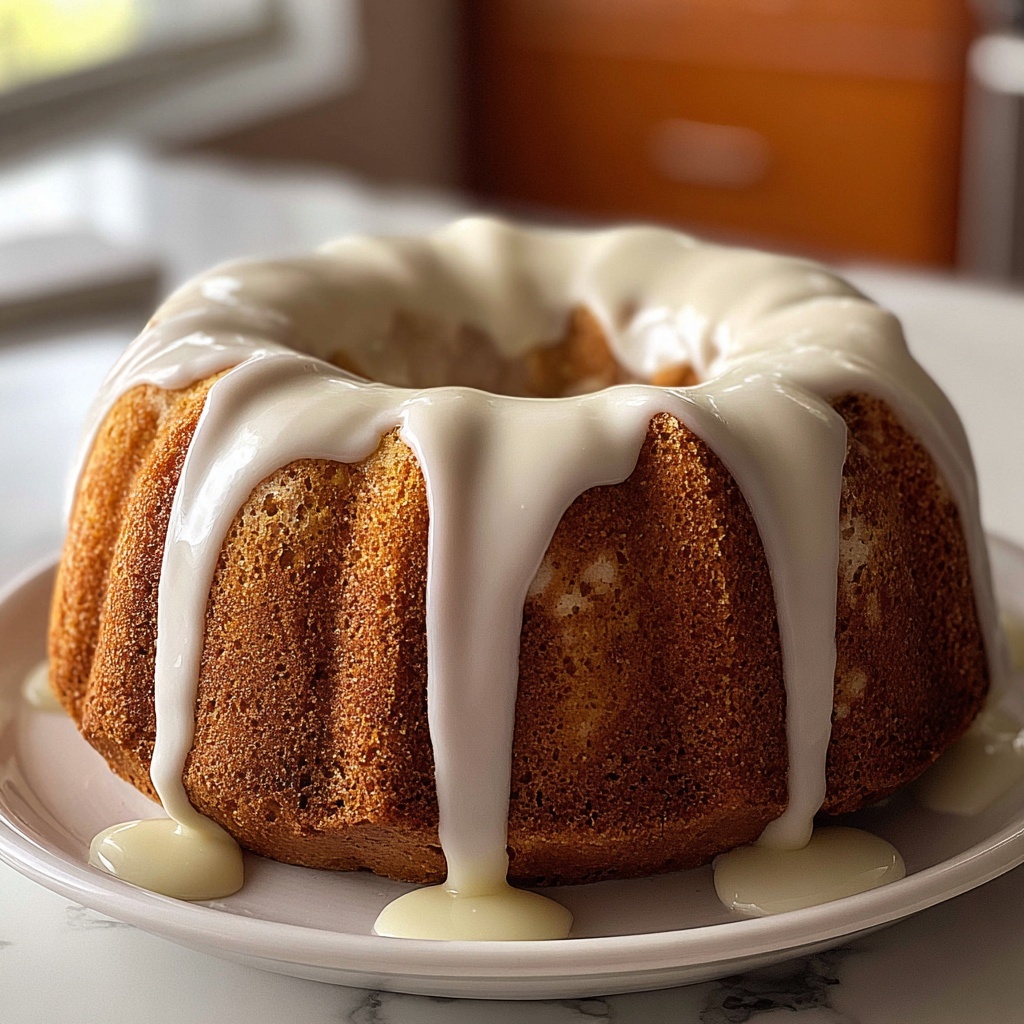 Vanilla Buttermilk Pound Cake with Cream Cheese Glaze Recipe - Recipe Image