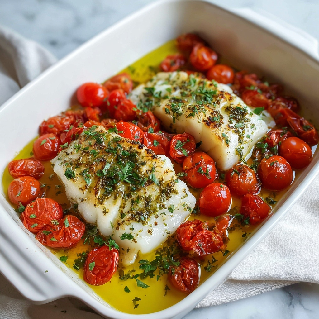 Cod with Tomato and Herb Butter Recipe - Recipe Image