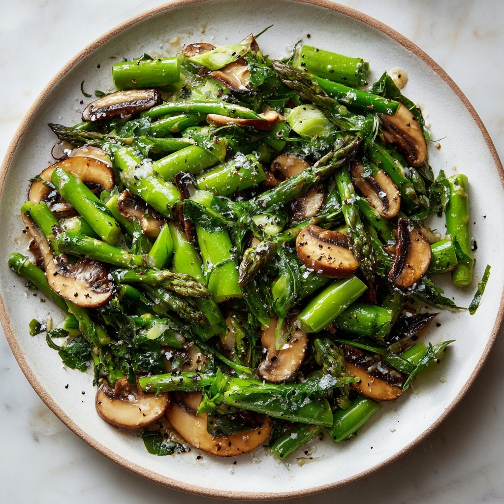 Sauteed Asparagus and Mushrooms Recipe - Recipe Image
