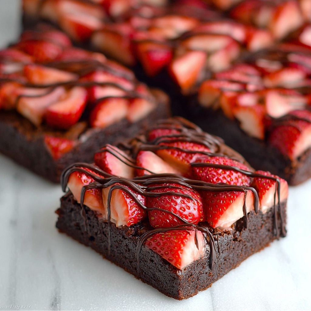 Chocolate Covered Strawberry Brownies Recipe - Recipe Image