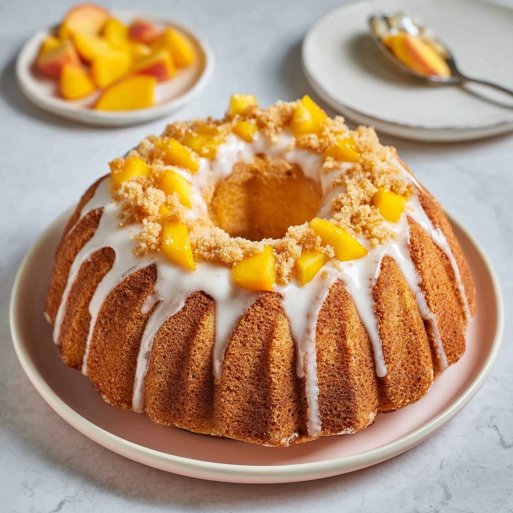 Peach Cobbler Pound Cake Recipe - Recipe Image