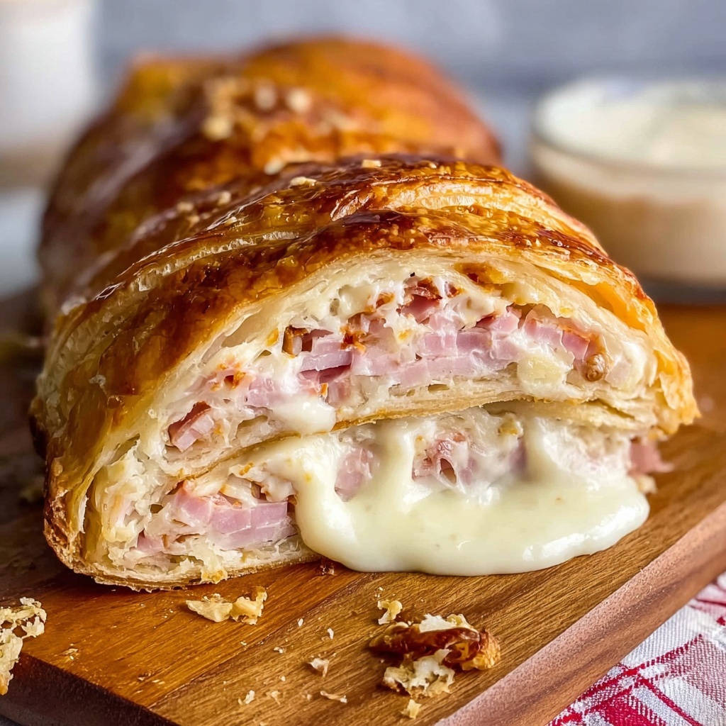 Chicken Cordon Bleu Stromboli (Cheesy Recipe) Recipe - Recipe Image