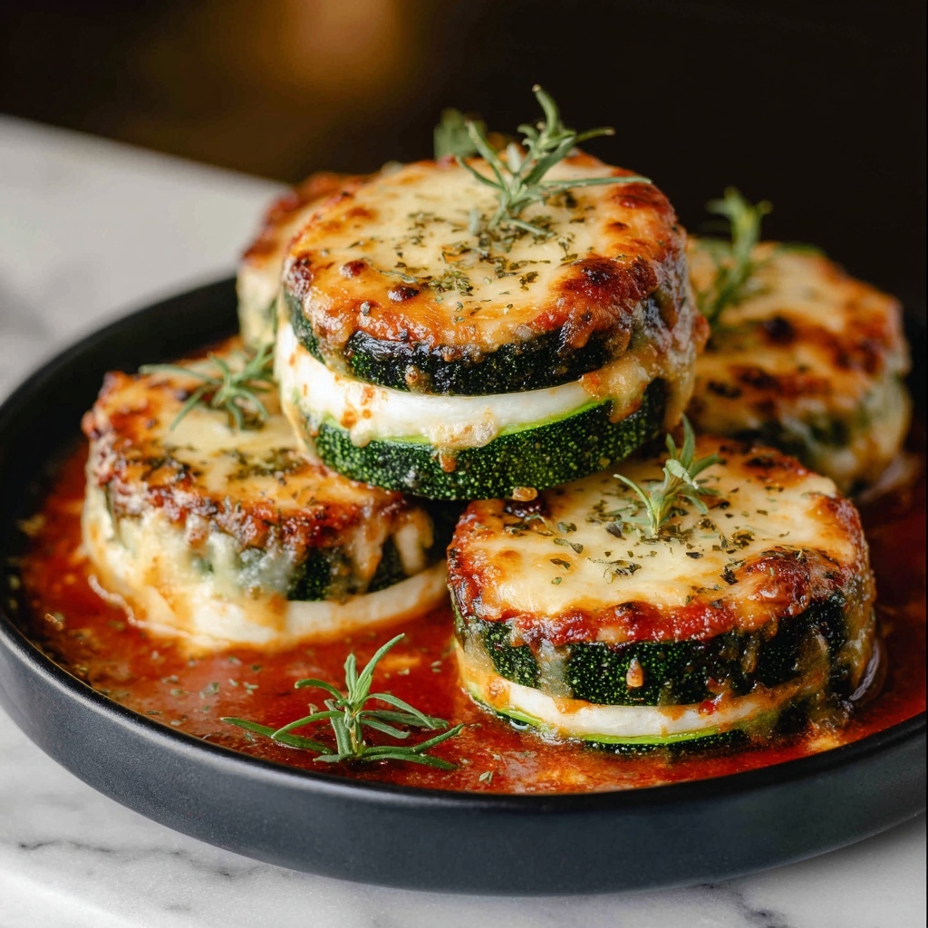Layered Zucchini Ricotta Melts with Marinara Recipe - Recipe Image