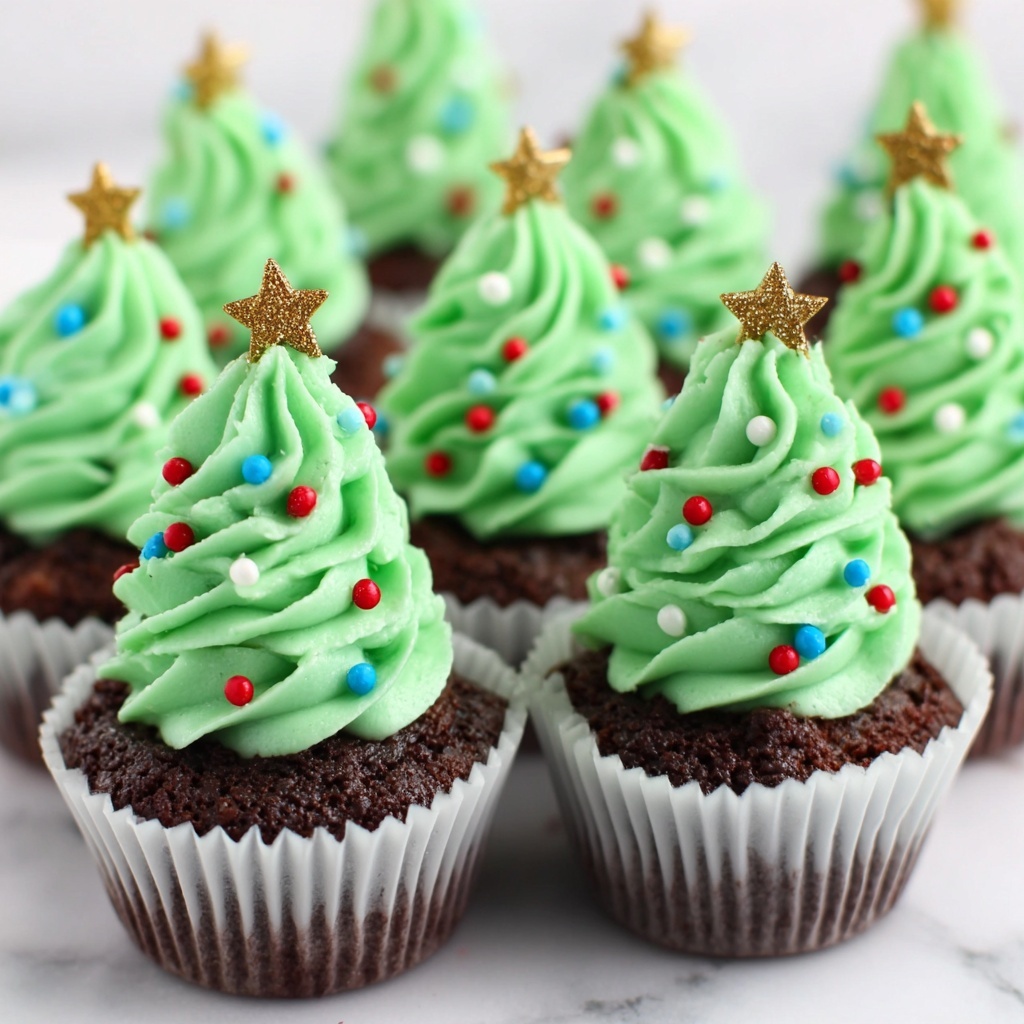 Christmas Tree Brownie Cups Recipe - Recipe Image