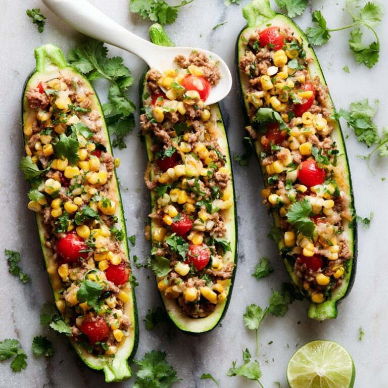 Turkey and Veggie Stuffed Zucchini Boats Recipe