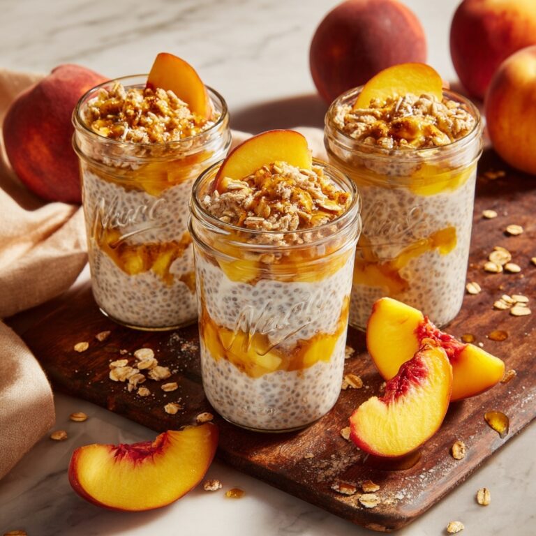 Peach Cobbler Overnight Oats Recipe