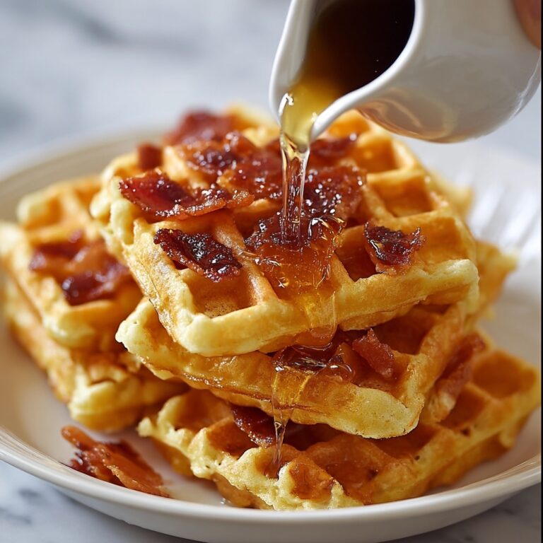 Cornbread Waffle Bites with Honey Butter Syrup Recipe