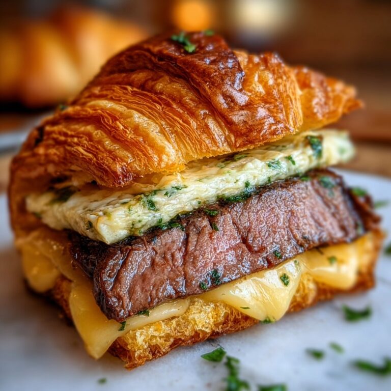 Garlic Butter Steak and Brie Croissant Melt Recipe